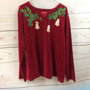 Beautiful Merry and Bright Red Christmas Top